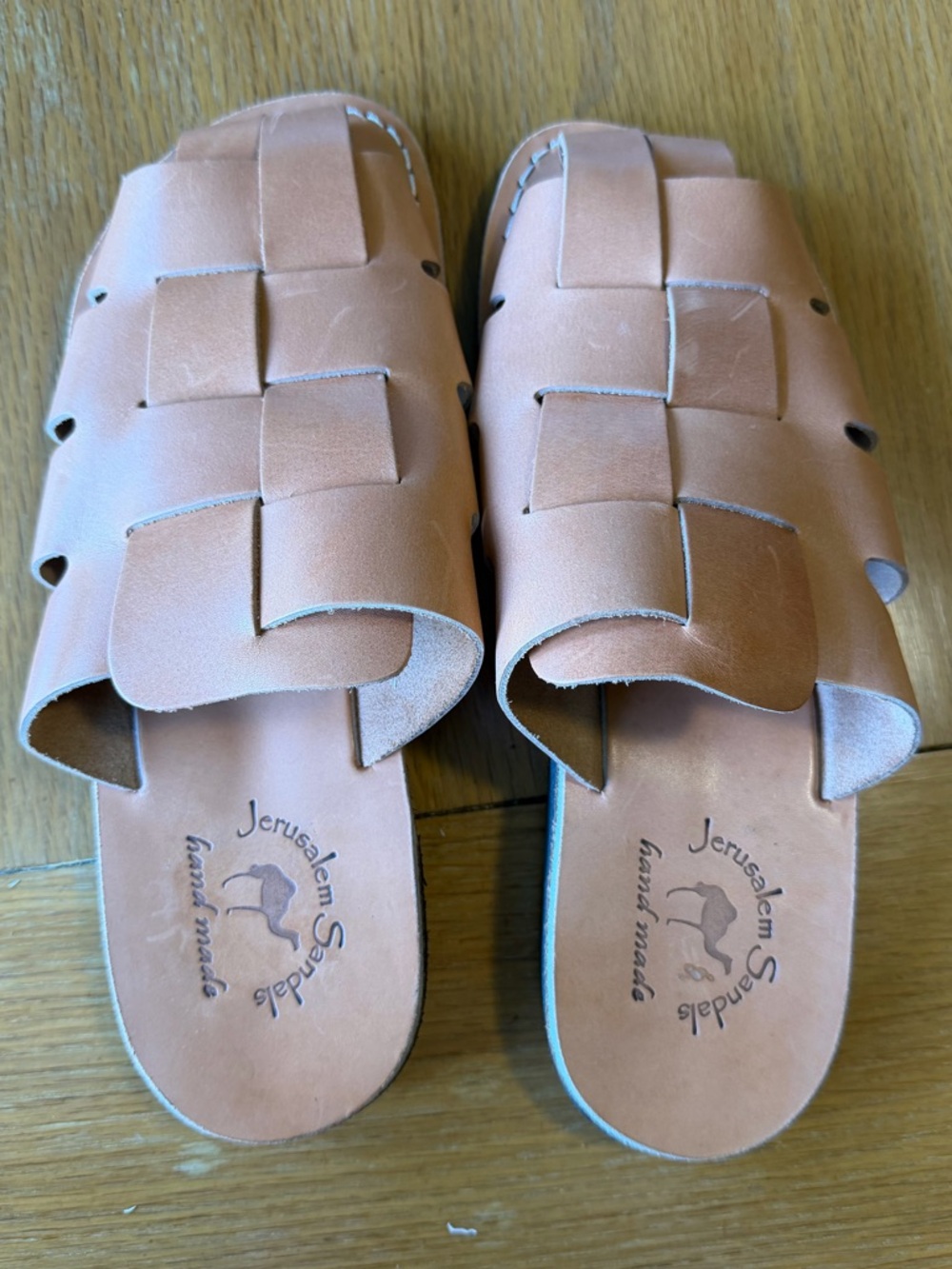Jerusalem Sandals 
Size men’s 12 Sailor Men's Leather Braided Mule Slide
